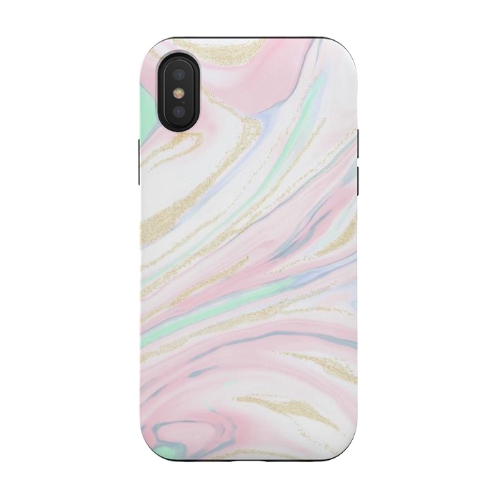 iPhone Xs / X StrongFit Classy marbleized abstract design by InovArts