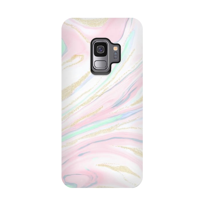 Galaxy S9 StrongFit Classy marbleized abstract design by InovArts