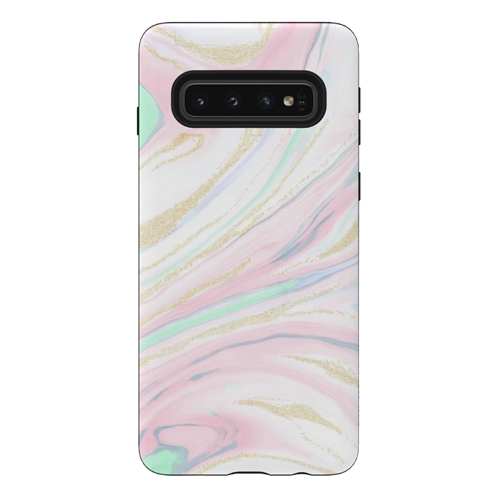 Galaxy S10 StrongFit Classy marbleized abstract design by InovArts