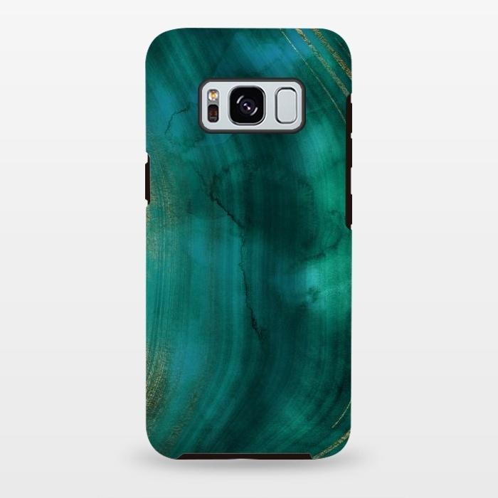 Galaxy S8 plus StrongFit Green Malachite Marble Texture by  Utart