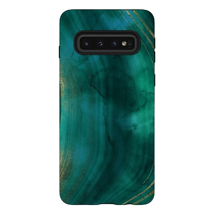Galaxy S10 StrongFit Green Malachite Marble Texture by  Utart