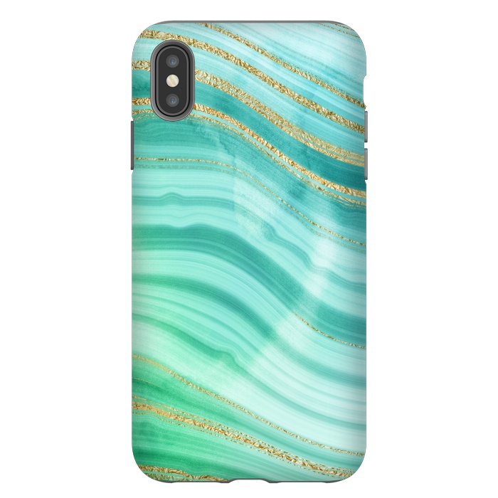 iPhone Xs Max StrongFit Mermaid Waves Green Marble with gold glitter by  Utart