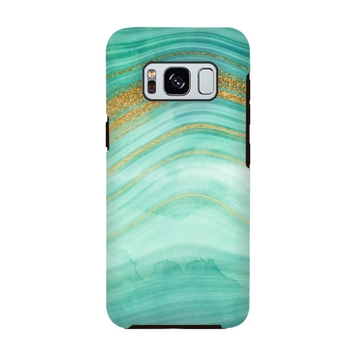 Galaxy S8 StrongFit Gold mermaid ocean marble waves by  Utart