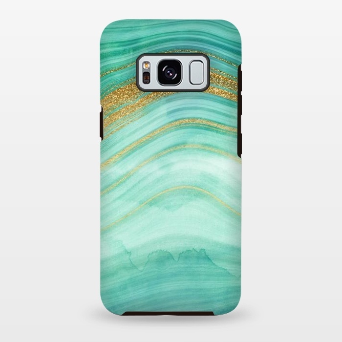 Galaxy S8 plus StrongFit Gold mermaid ocean marble waves by  Utart