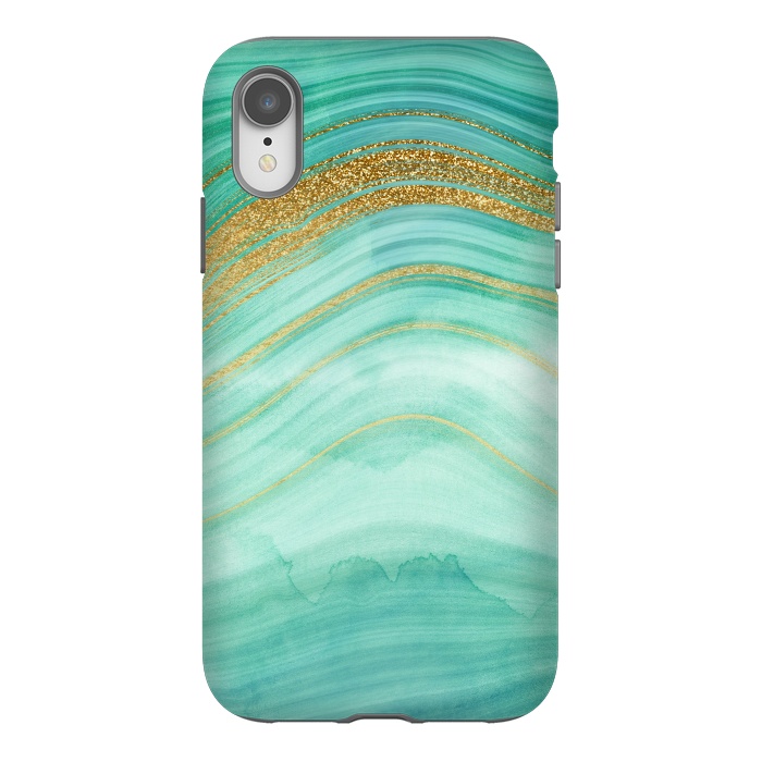 iPhone Xr StrongFit Gold mermaid ocean marble waves by  Utart