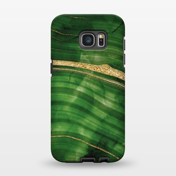 Galaxy S7 EDGE StrongFit Malachite Green Marble with Gold veins by  Utart