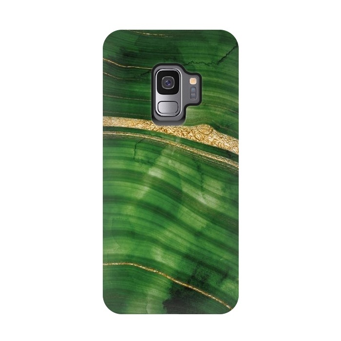 Galaxy S9 StrongFit Malachite Green Marble with Gold veins by  Utart