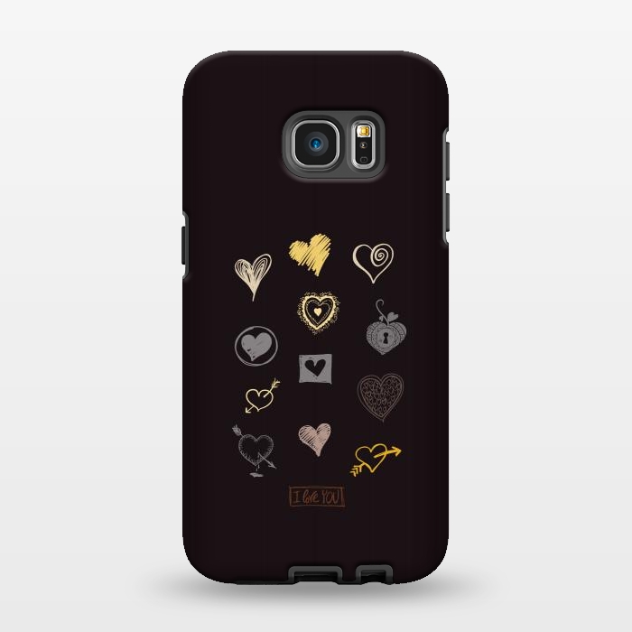 Galaxy S7 EDGE StrongFit valentine doodle hearts by TMSarts