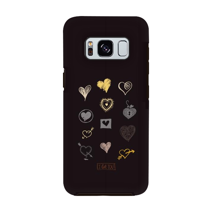 Galaxy S8 StrongFit valentine doodle hearts by TMSarts