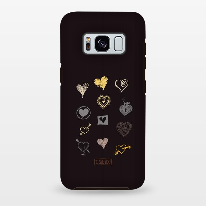 Galaxy S8 plus StrongFit valentine doodle hearts by TMSarts