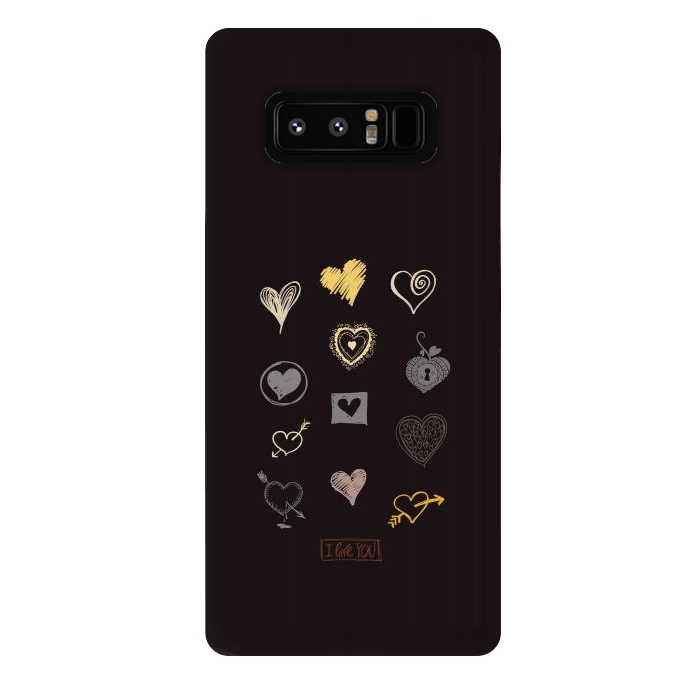 Galaxy Note 8 StrongFit valentine doodle hearts by TMSarts