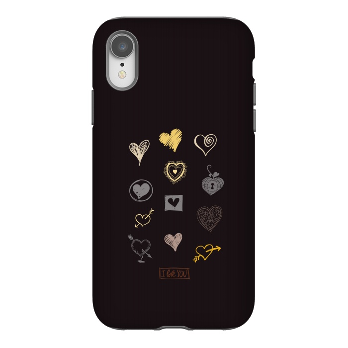 iPhone Xr StrongFit valentine doodle hearts by TMSarts