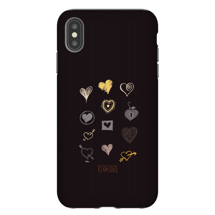 iPhone Xs Max StrongFit valentine doodle hearts by TMSarts