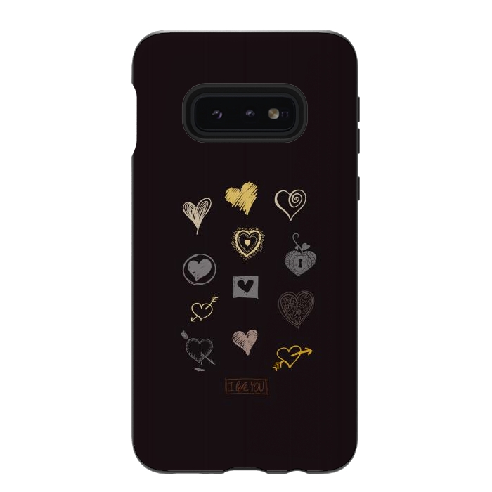 Galaxy S10e StrongFit valentine doodle hearts by TMSarts
