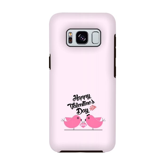 Galaxy S8 StrongFit pink couple birds by TMSarts