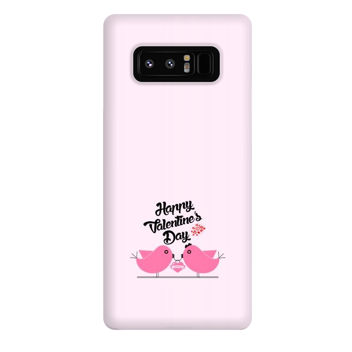 Galaxy Note 8 StrongFit pink couple birds by TMSarts