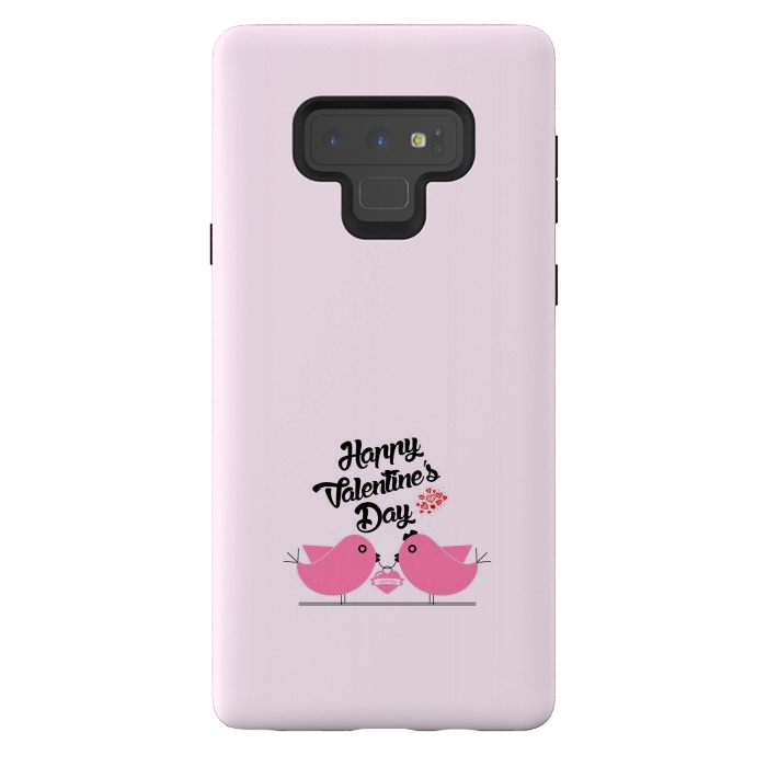 Galaxy Note 9 StrongFit pink couple birds by TMSarts