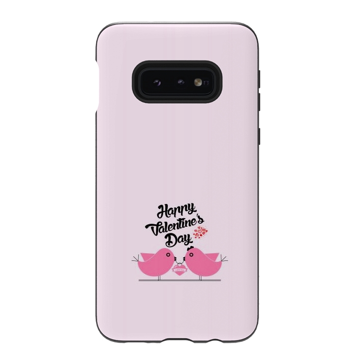 Galaxy S10e StrongFit pink couple birds by TMSarts
