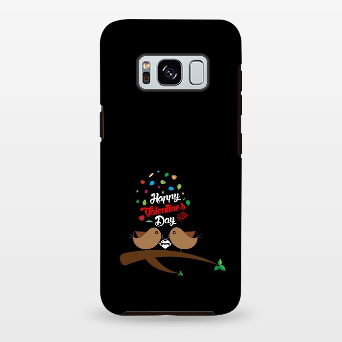 Galaxy S8 plus StrongFit brown love birds by TMSarts