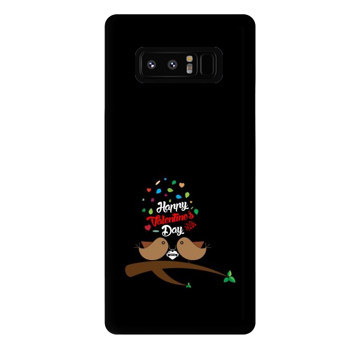 Galaxy Note 8 StrongFit brown love birds by TMSarts