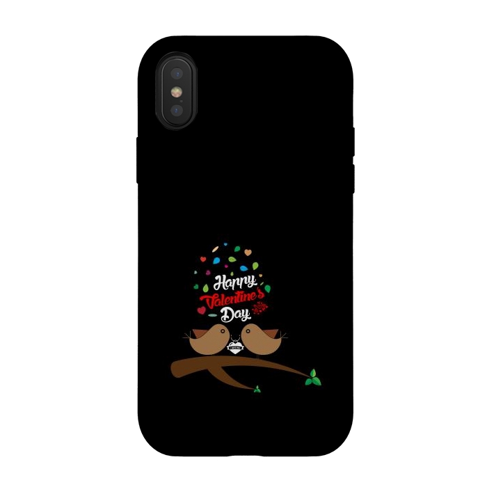 iPhone Xs / X StrongFit brown love birds by TMSarts