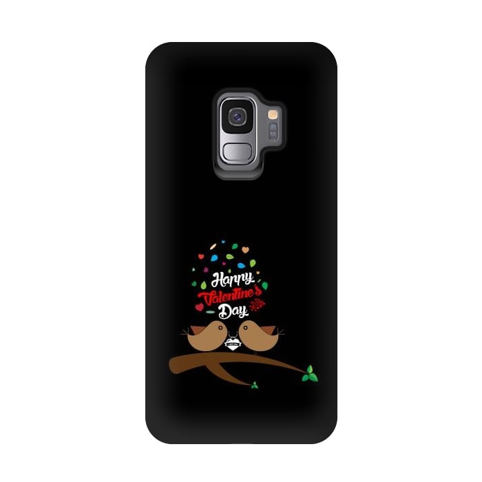 Galaxy S9 StrongFit brown love birds by TMSarts