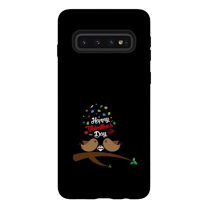 Galaxy S10 StrongFit brown love birds by TMSarts