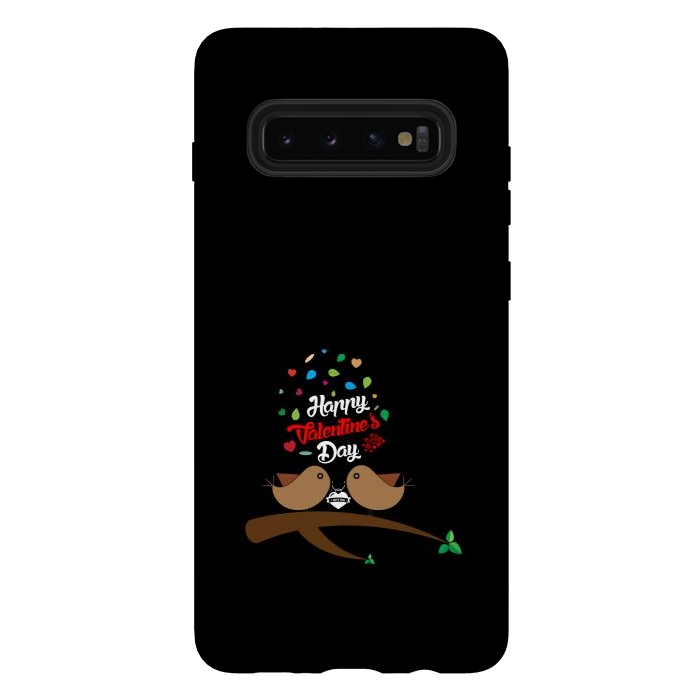 Galaxy S10 plus StrongFit brown love birds by TMSarts