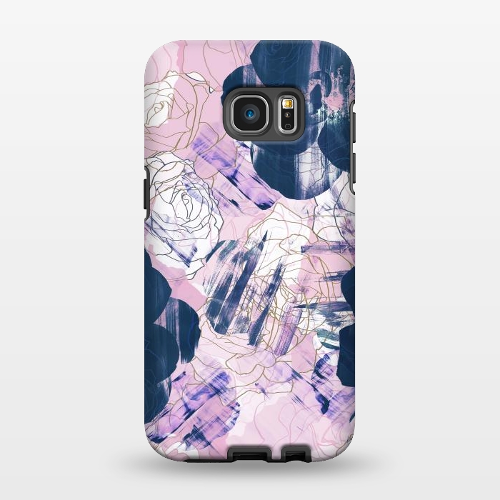 Galaxy S7 EDGE StrongFit Painted flower petals brushstrokes by Oana 