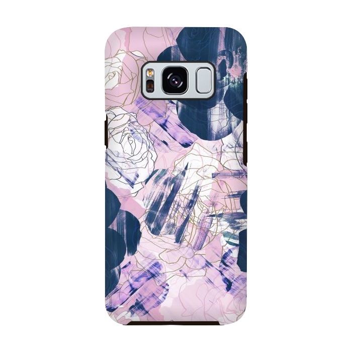 Galaxy S8 StrongFit Painted flower petals brushstrokes by Oana 