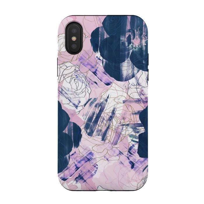 iPhone Xs / X StrongFit Painted flower petals brushstrokes by Oana 