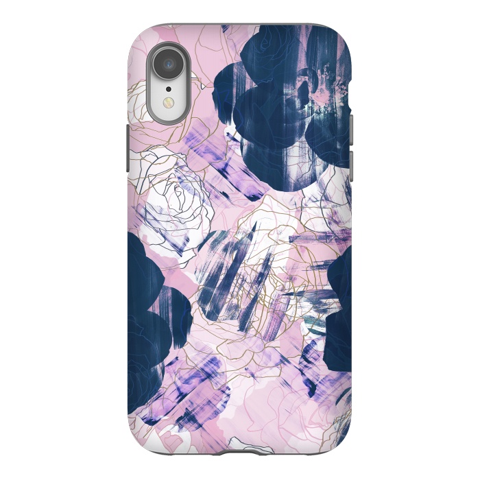 iPhone Xr StrongFit Painted flower petals brushstrokes by Oana 
