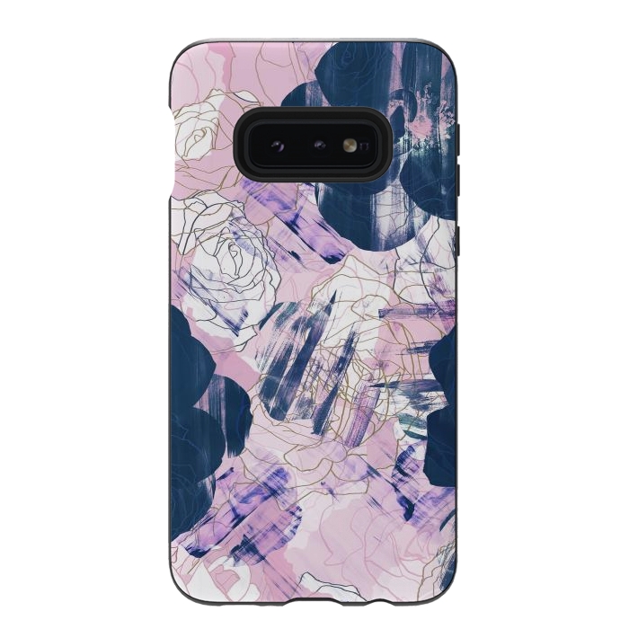 Galaxy S10e StrongFit Painted flower petals brushstrokes by Oana 