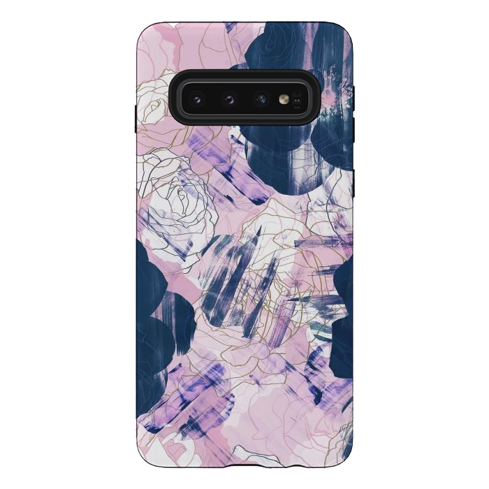 Galaxy S10 StrongFit Painted flower petals brushstrokes by Oana 