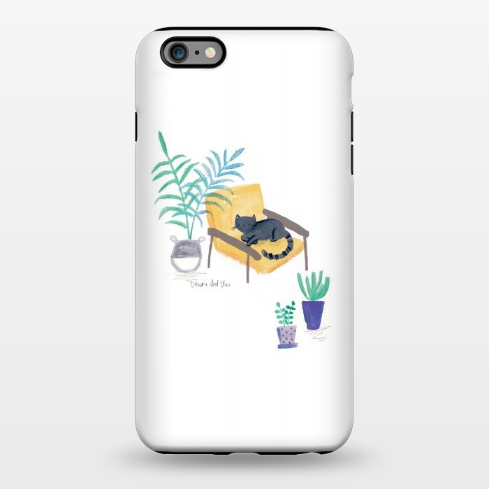iPhone 6/6s plus StrongFit  black cat in yellow chair scandi interior by lauradidthis