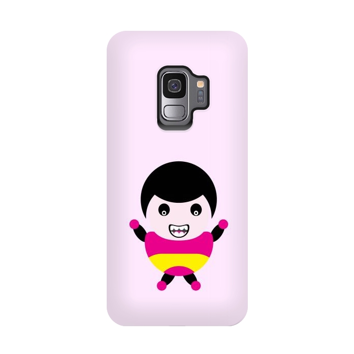 Galaxy S9 StrongFit cartoon child smile by TMSarts