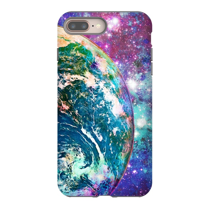 iPhone 7 plus StrongFit Colorful psychedelic Earth in space by Oana 