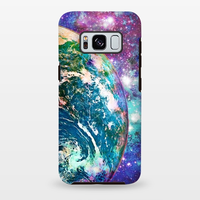 Galaxy S8 plus StrongFit Colorful psychedelic Earth in space by Oana 