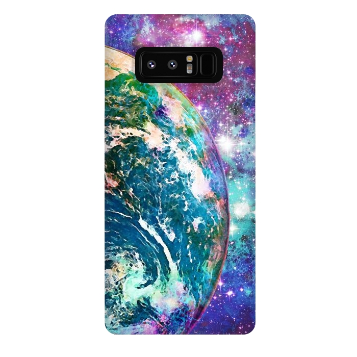 Galaxy Note 8 StrongFit Colorful psychedelic Earth in space by Oana 