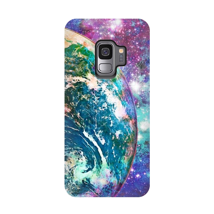 Galaxy S9 StrongFit Colorful psychedelic Earth in space by Oana 