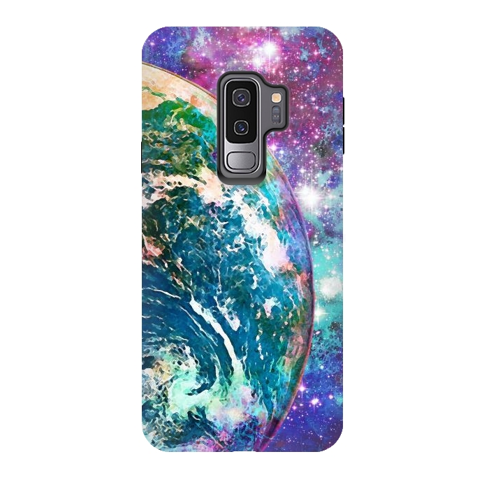 Galaxy S9 plus StrongFit Colorful psychedelic Earth in space by Oana 