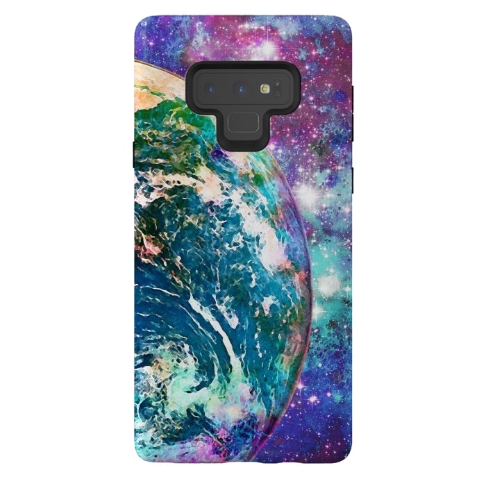Galaxy Note 9 StrongFit Colorful psychedelic Earth in space by Oana 