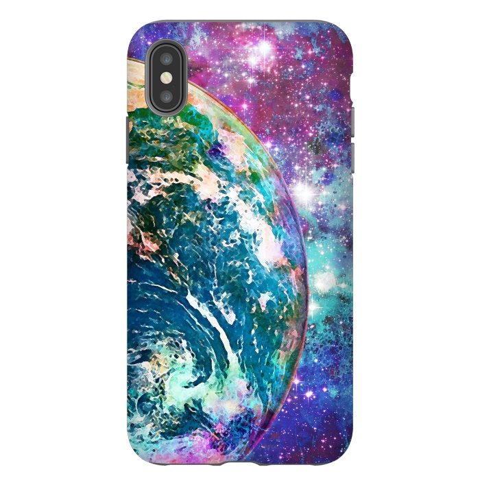 iPhone Xs Max StrongFit Colorful psychedelic Earth in space by Oana 