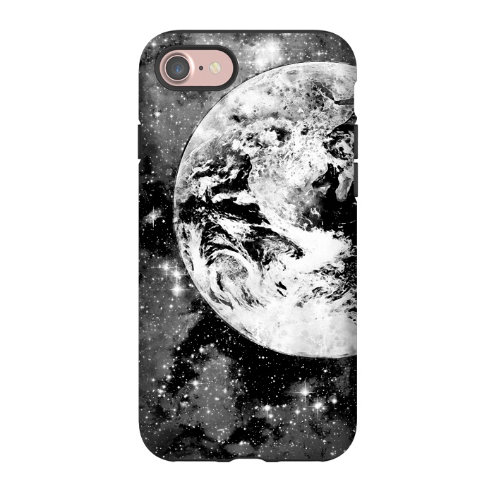iPhone 7 StrongFit Black and white Earth in Space by Oana 