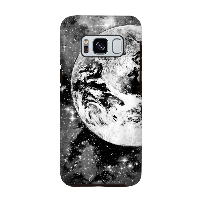 Galaxy S8 StrongFit Black and white Earth in Space by Oana 