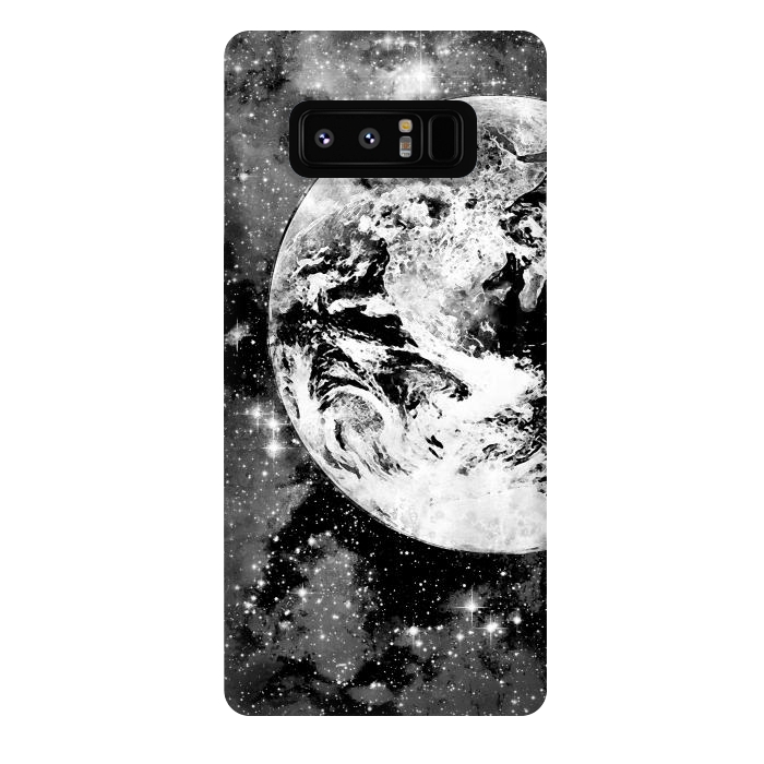 Galaxy Note 8 StrongFit Black and white Earth in Space by Oana 