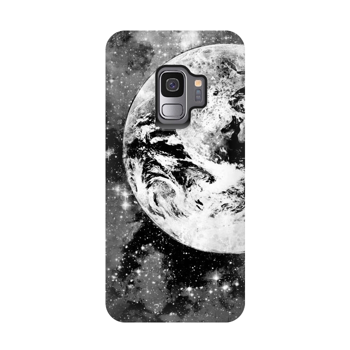 Galaxy S9 StrongFit Black and white Earth in Space by Oana 