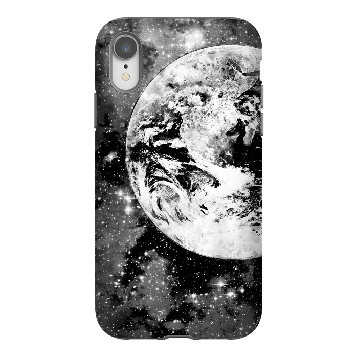 iPhone Xr StrongFit Black and white Earth in Space by Oana 