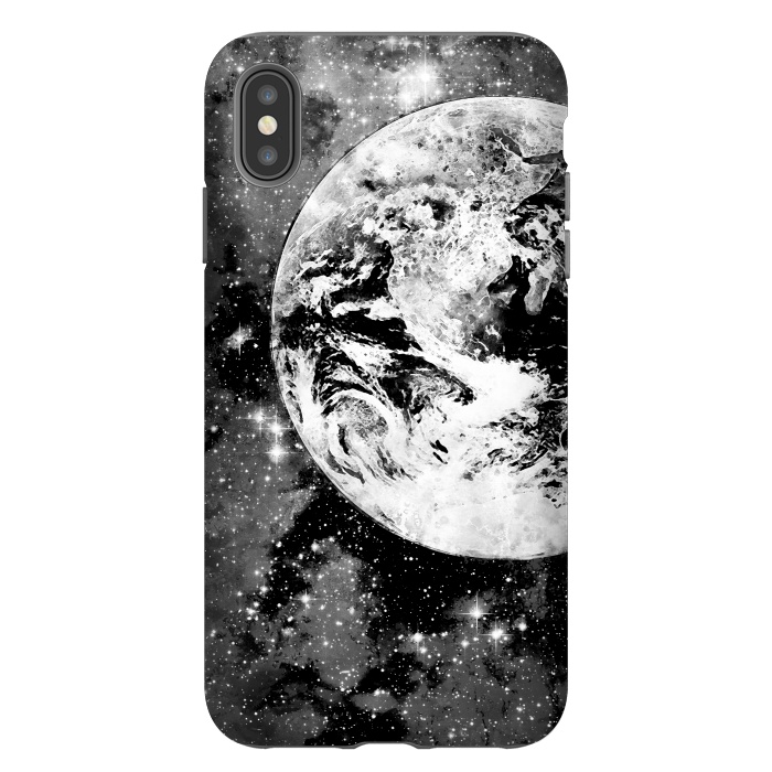 iPhone Xs Max StrongFit Black and white Earth in Space by Oana 