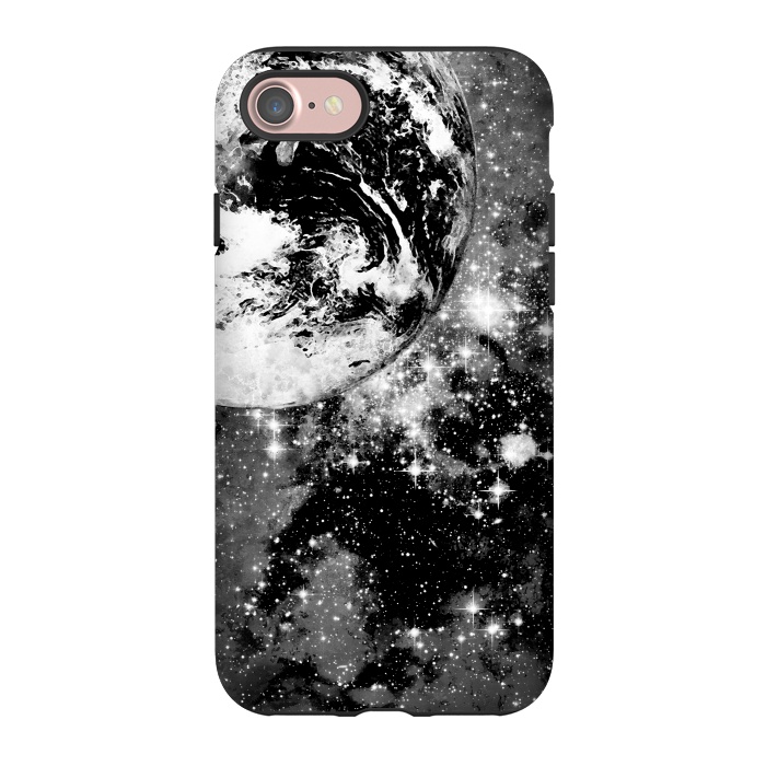iPhone 7 StrongFit Earth in space - Black and white graphic by Oana 